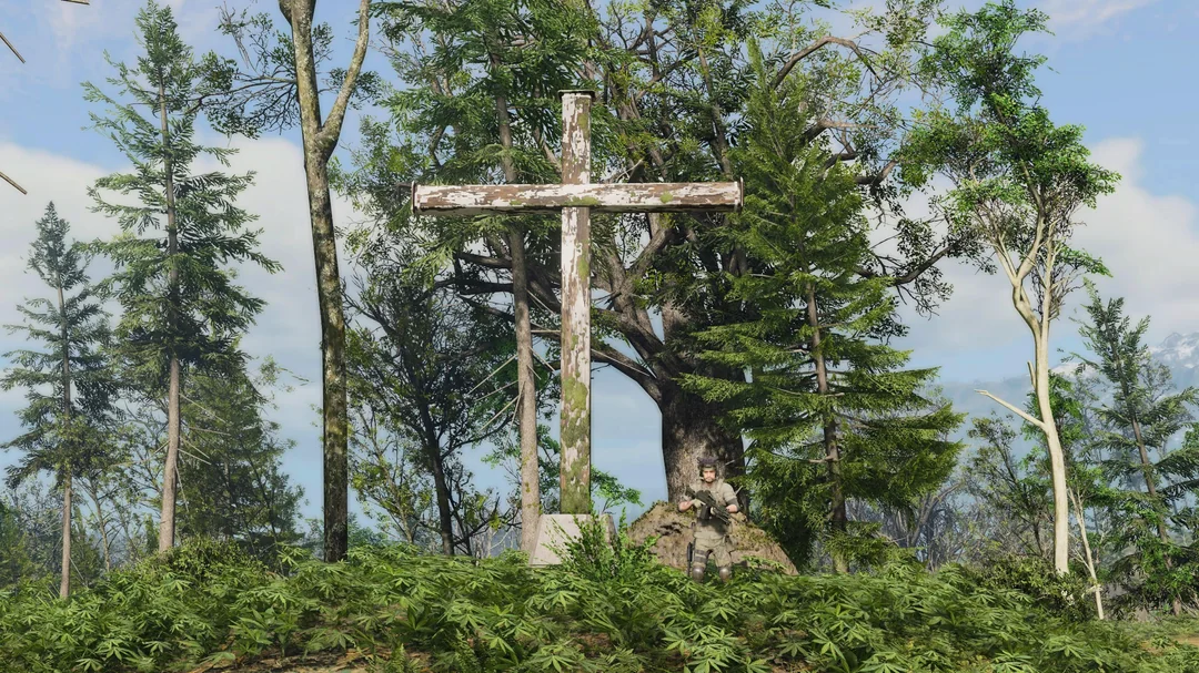Cave of the Cross entrance and cross in Ghost Recon Breakpoint
