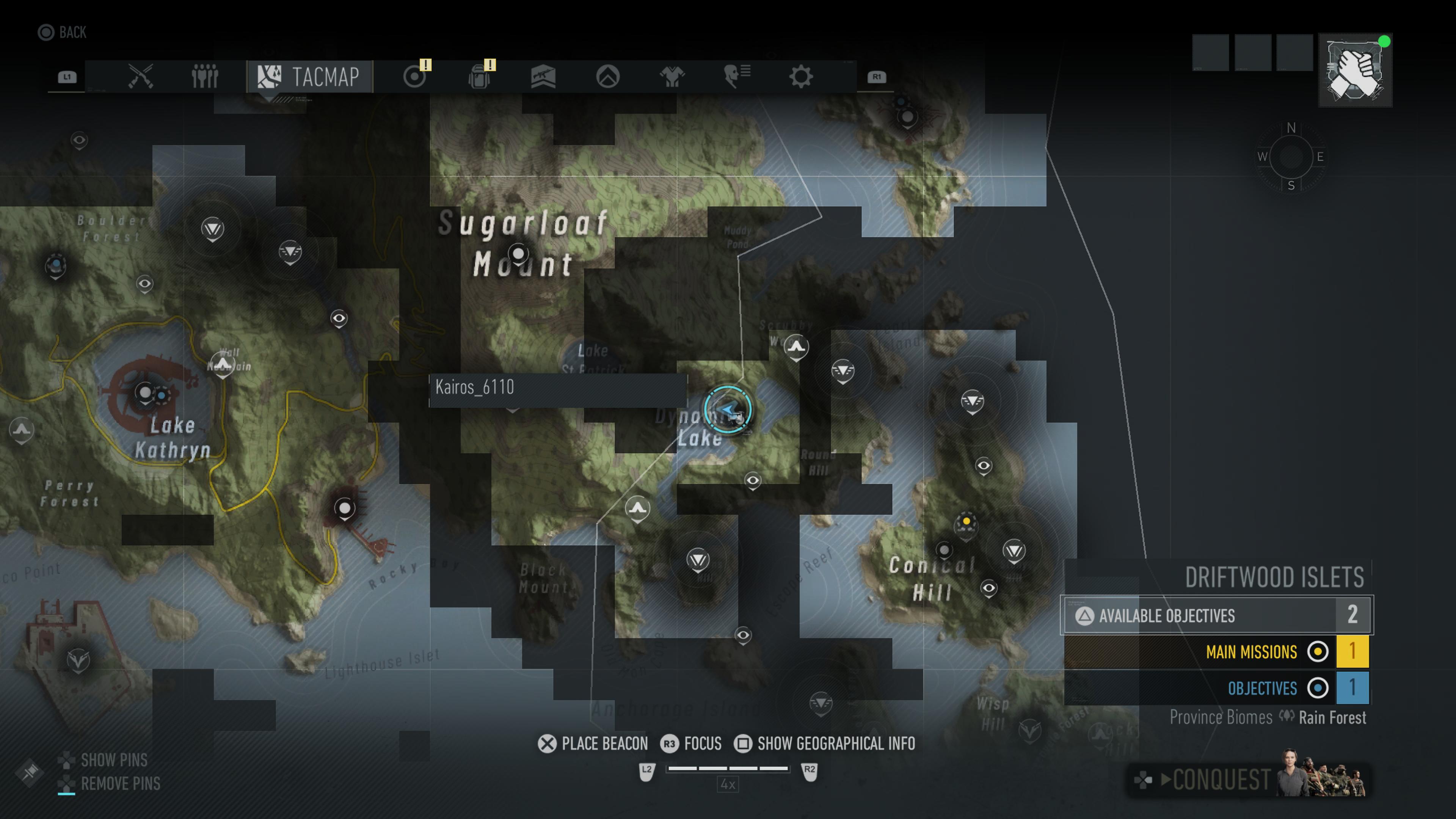 Map location for Dynamite Lake creatures
