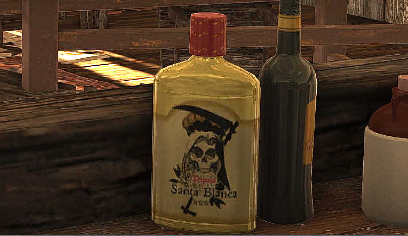 Santa Blanca gambling den bottle close-up